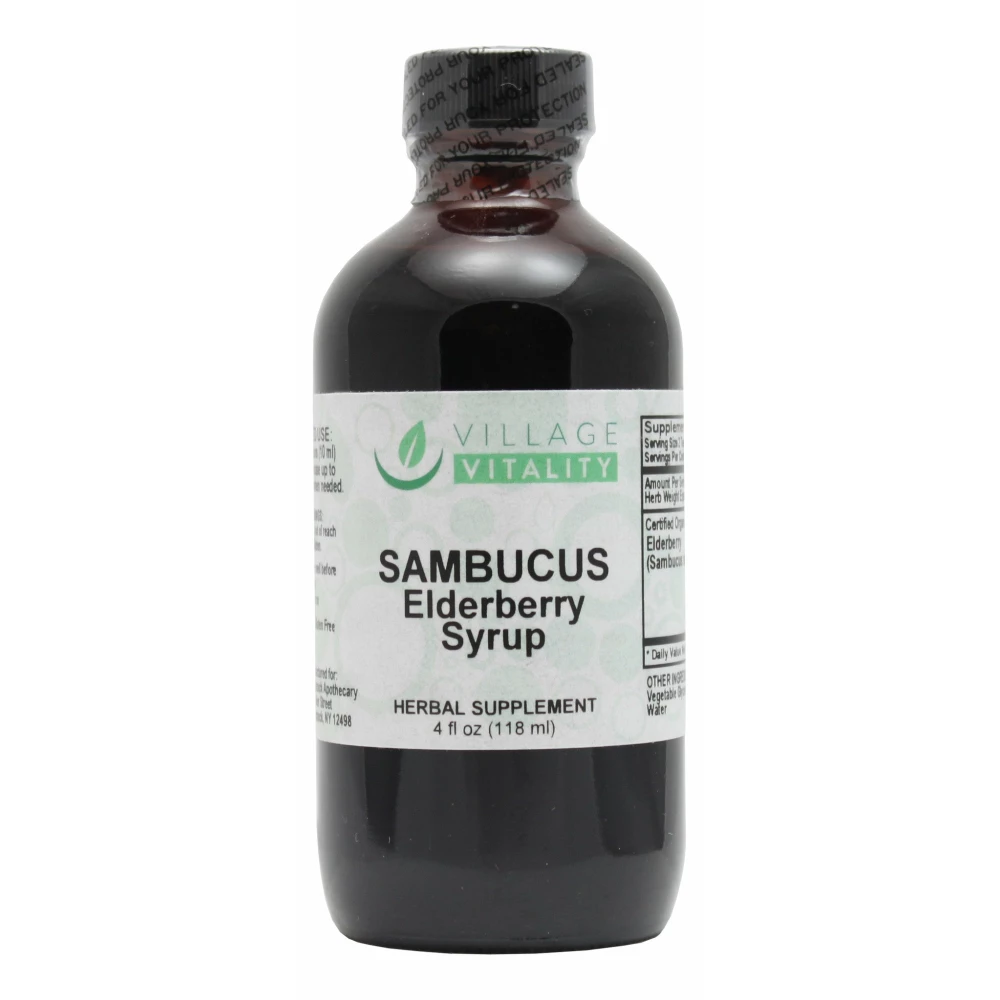 Village Vitality Sambucas Elderberry Syrup - 4 oz Liquid