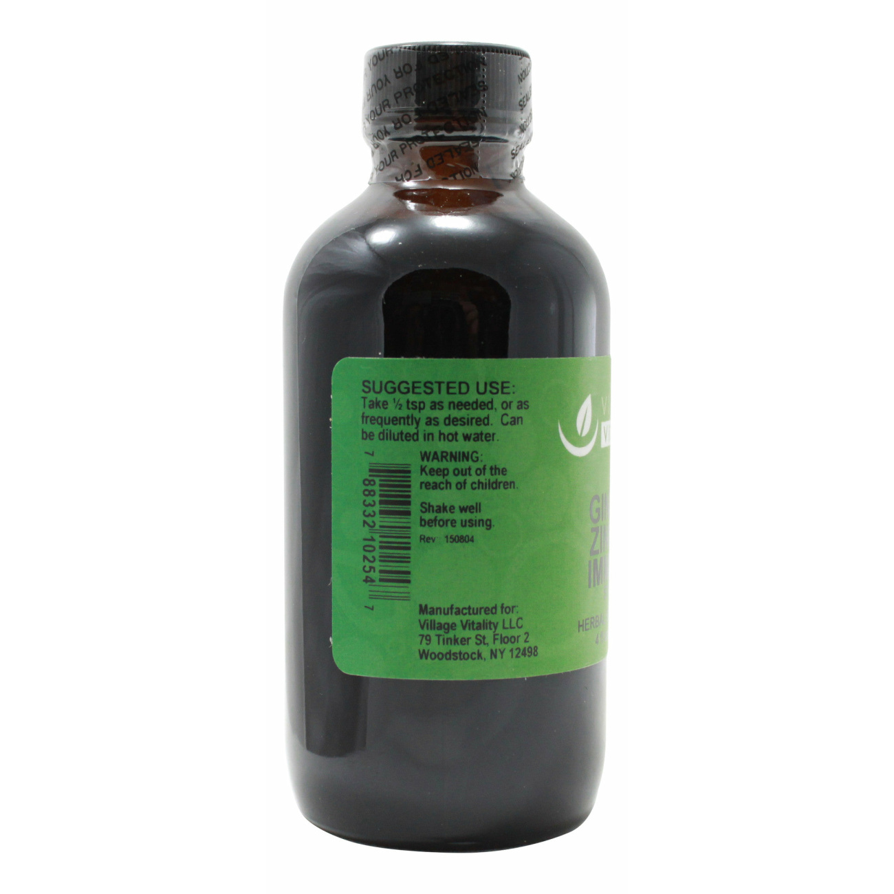 Ginger Zinger Immune Syrup - 4 oz Liquid Side