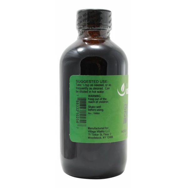 Ginger Zinger Immune Syrup - 4 oz Liquid Side