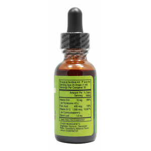 B12, Folic Acid, B6- Raspberry Flavor - 1 oz Liquid- Supplement Facts