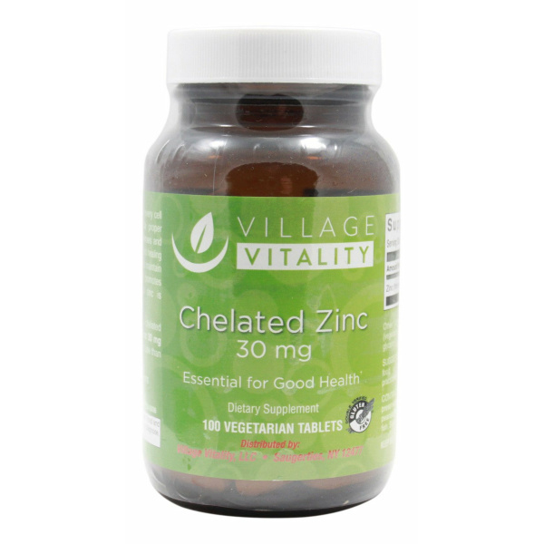 Chelated Zinc 30 mg - 100 Tablets -  Front