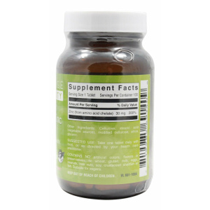 Chelated Zinc 30 mg - 100 Tablets - Supplement facts