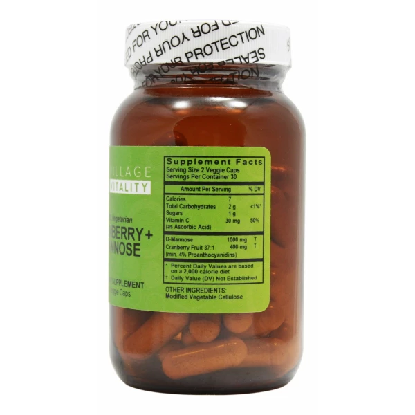 Cranberry + D-Mannose - 60 Capsules - Supplement Facts