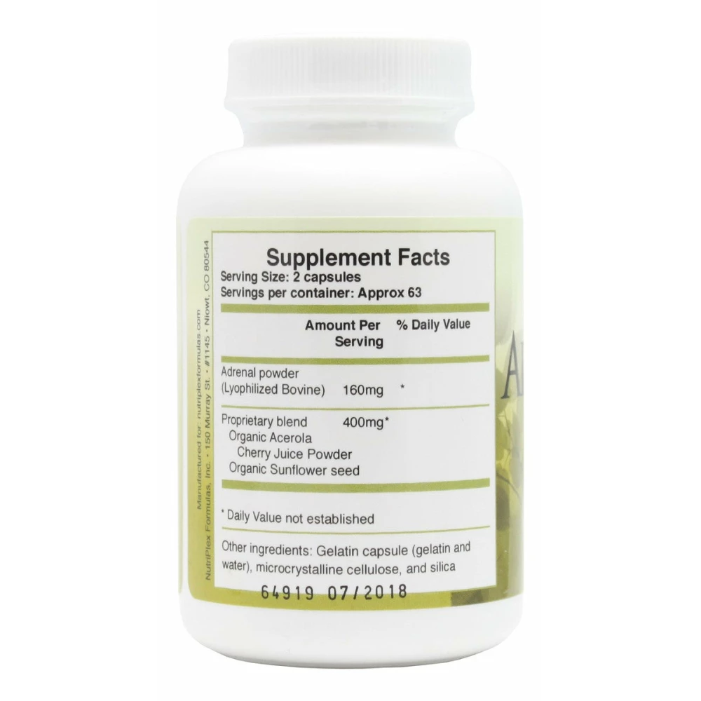 Adrenaplex - 125 Capsules - Supplement Facts