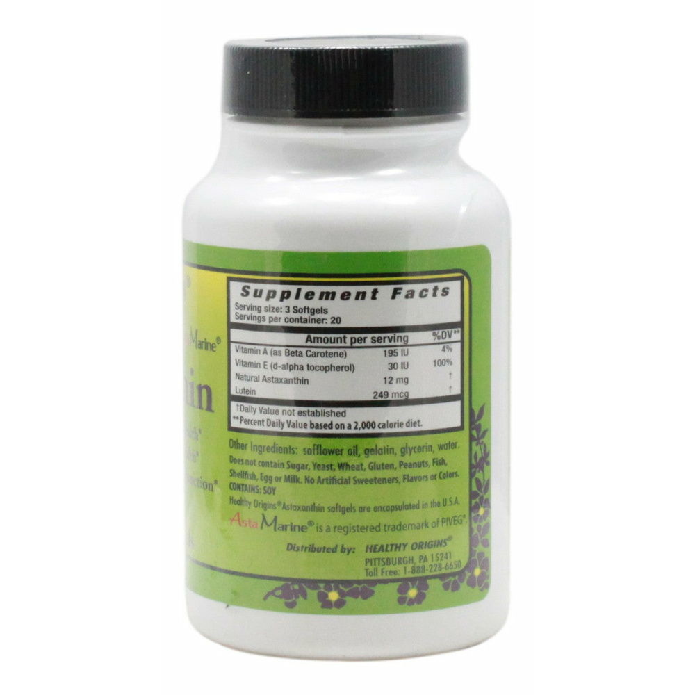 Astaxanthin 4 mg - 60 Softgels - Supplement Facts