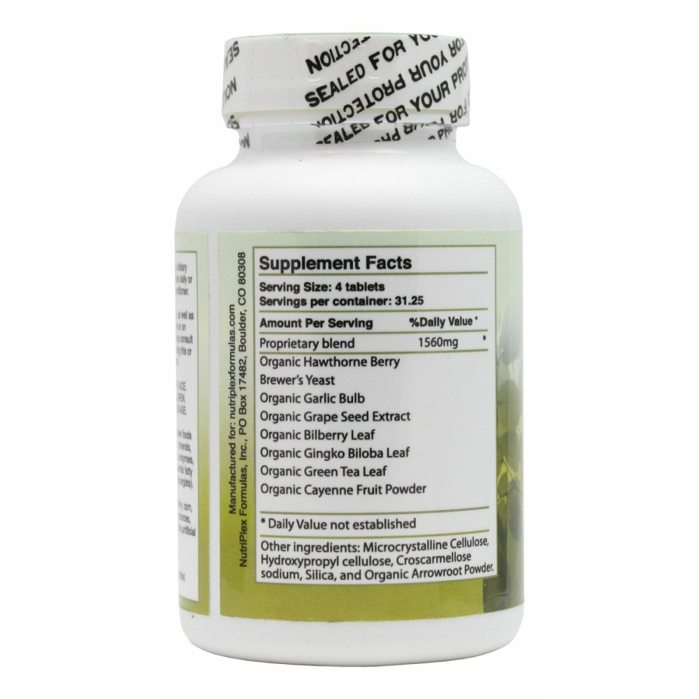 Vascor - 125 Tablets- Supplement Facts