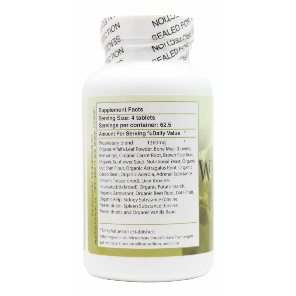 Whole Food Complex - 250 Tablets - Supplement Facts