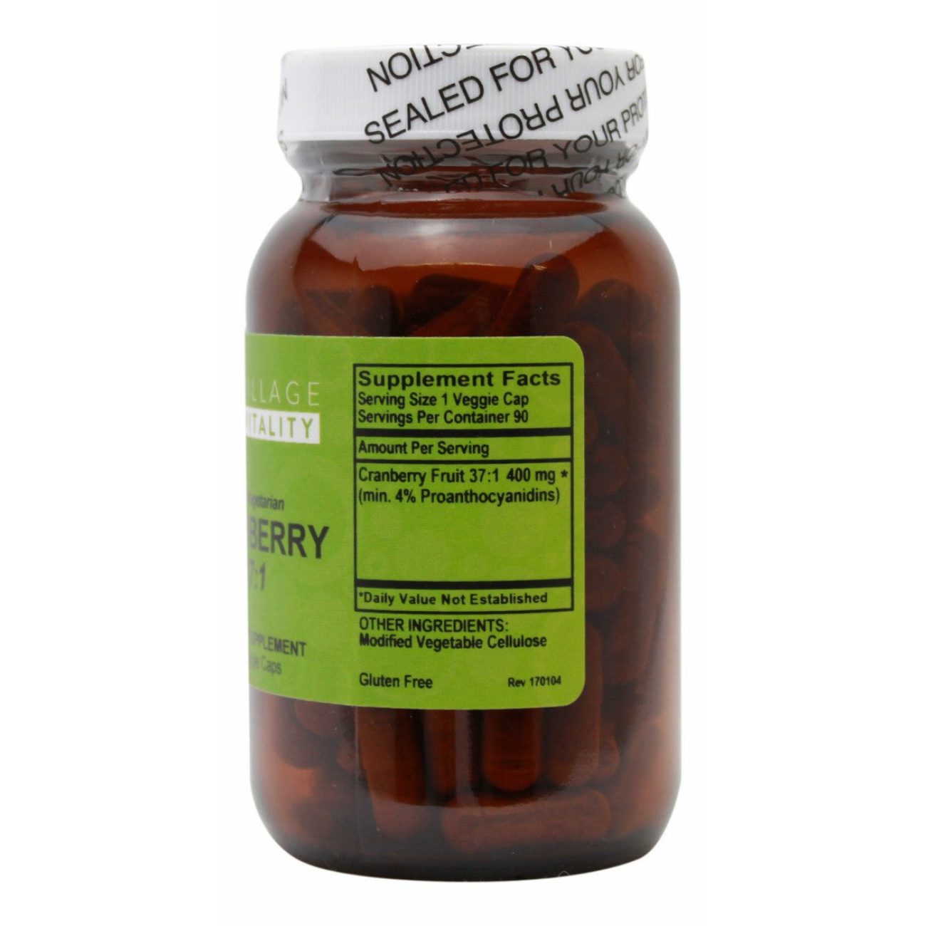 Cranberry 37:1 - 90 Capsules - Supplement Facts