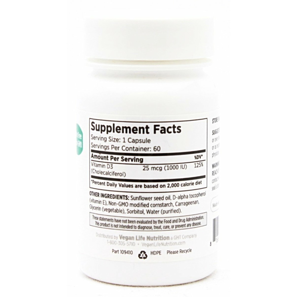 Vegan D3 1000 - 60 softgels