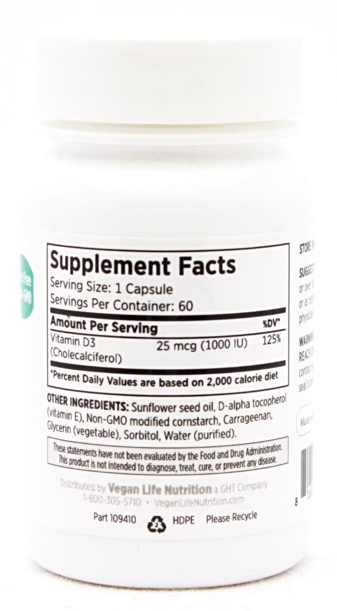 Vegan D3 1000 - 60 softgels