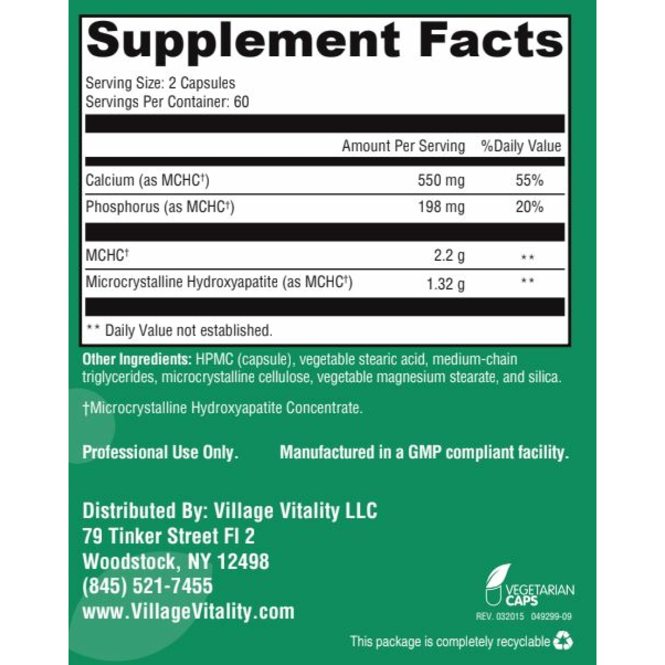 Calcium Hydroxyapatite Concentrate - 120 Capsules