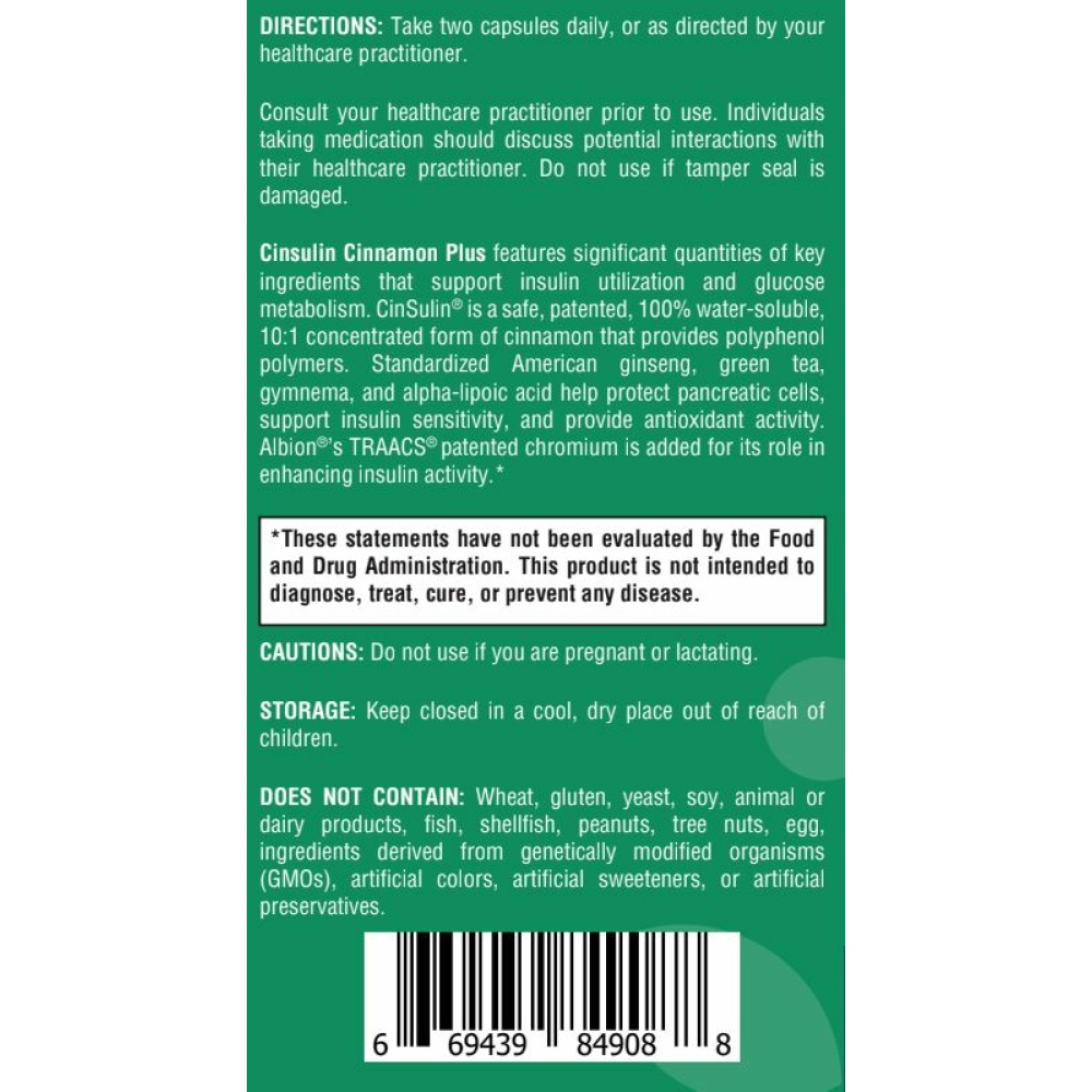 CInsulin Cinnamon Plus - 120 capsules