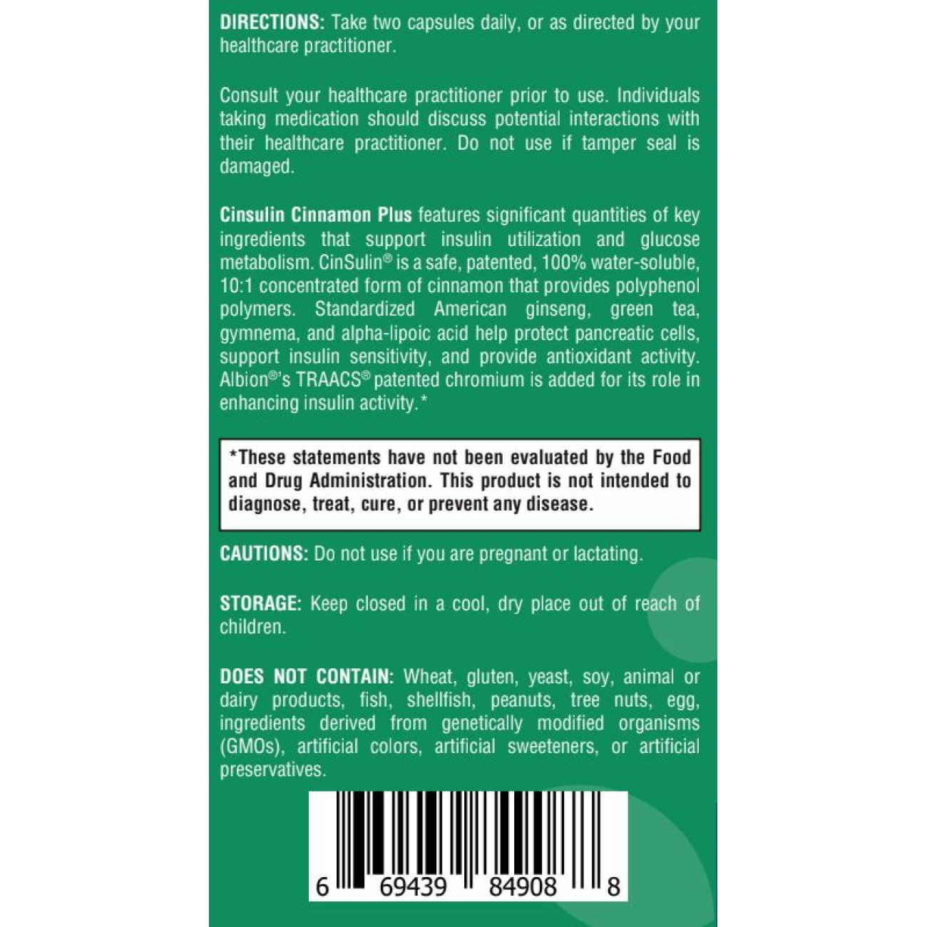 CInsulin Cinnamon Plus - 120 capsules