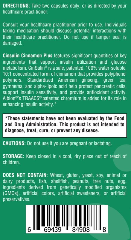 CInsulin Cinnamon Plus - 120 capsules