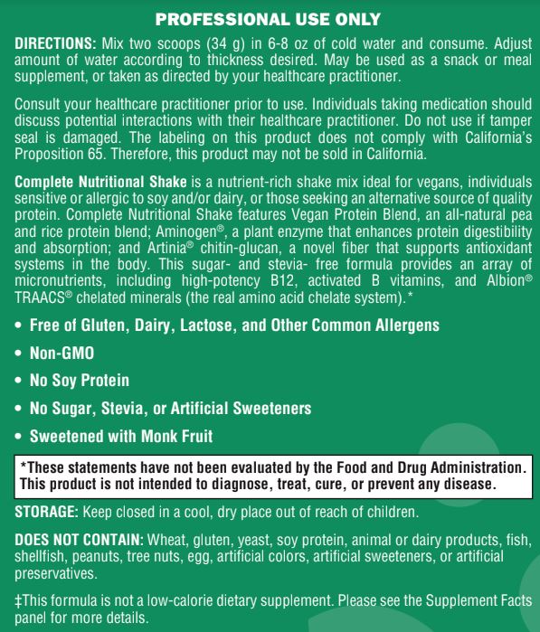 Complete Nutritional Shake - Dutch Chocolate - 17.28 oz Powder