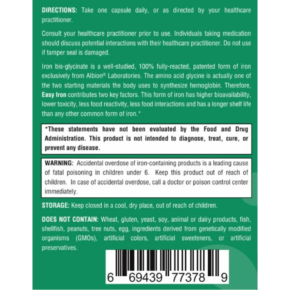 Easy Iron 29 mg - 120 Capsules
