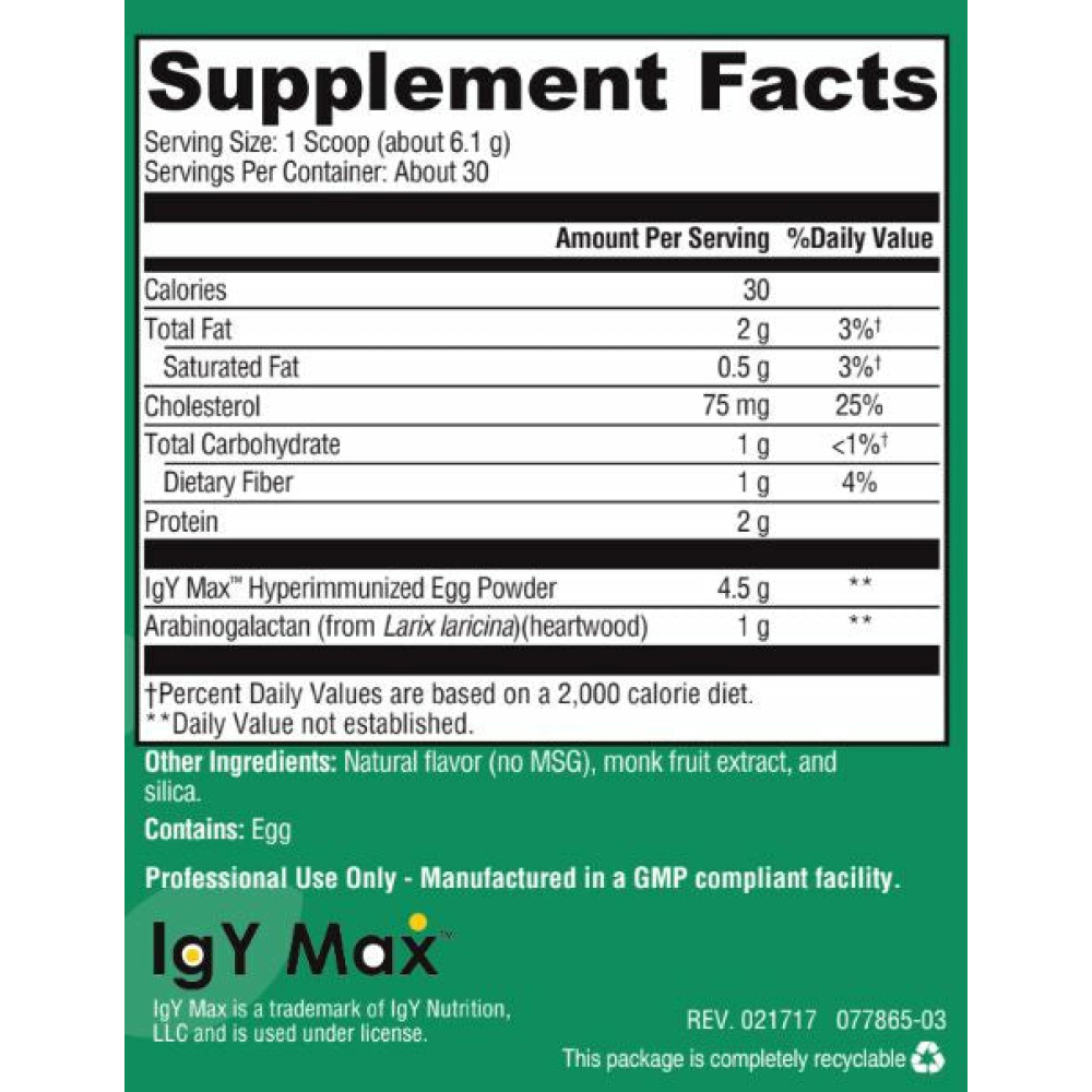 GI Immune Plus - Vanilla Flavor - 6.46 oz Powder