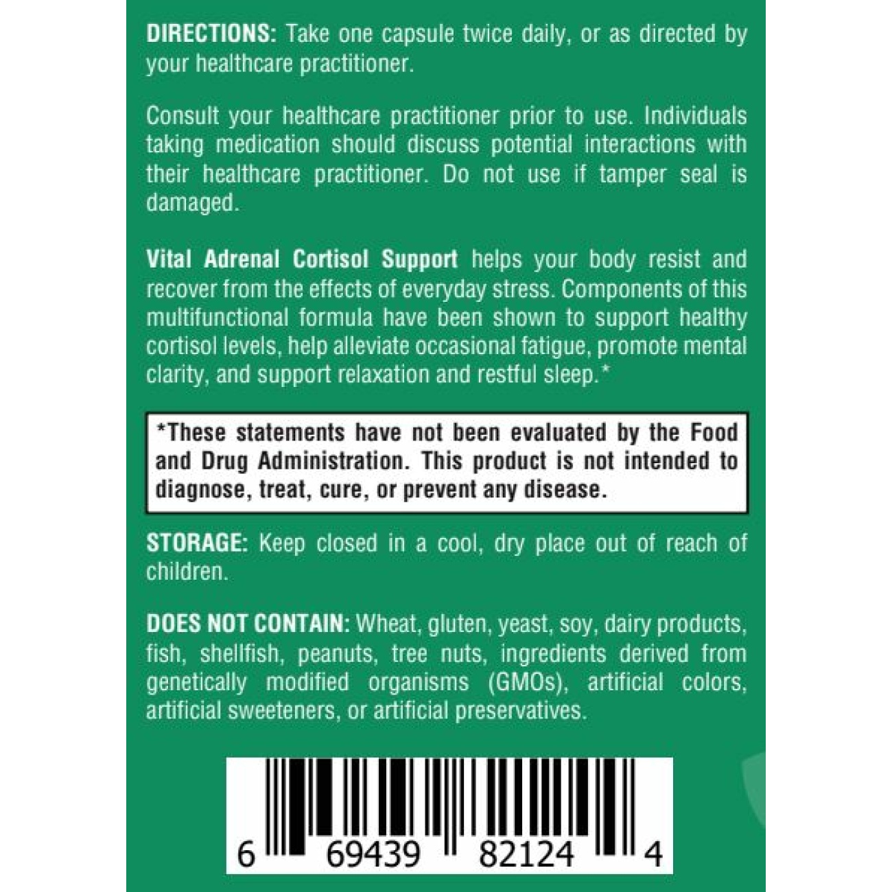 Vital Adrenal Cortisol Support - 60 Capsules