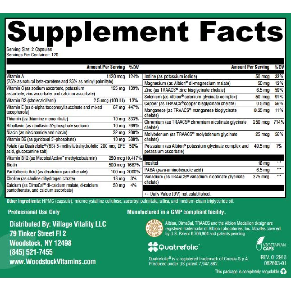 Coenzyme Multi No Iron - 240 Capsules