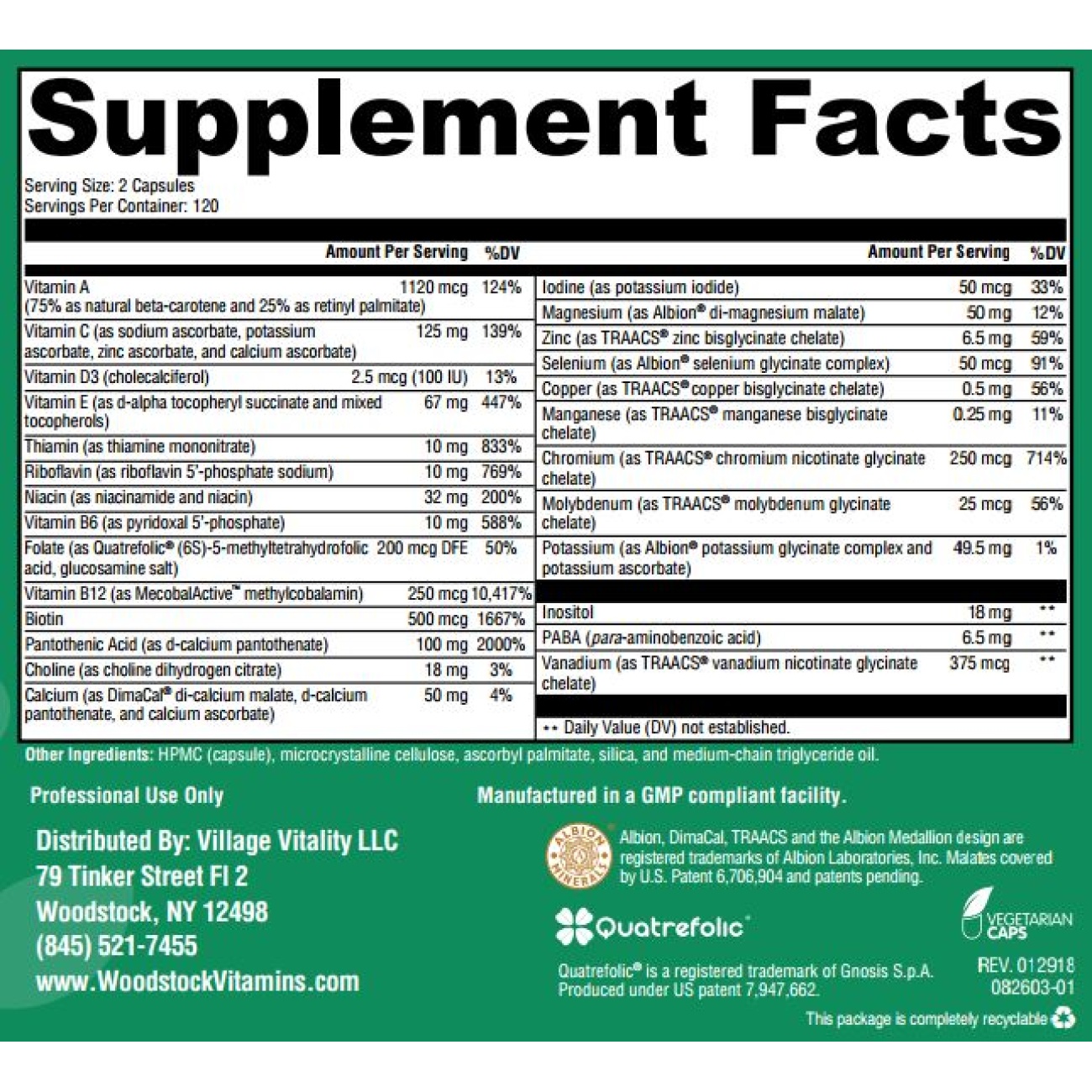 Coenzyme Multi No Iron - 240 Capsules