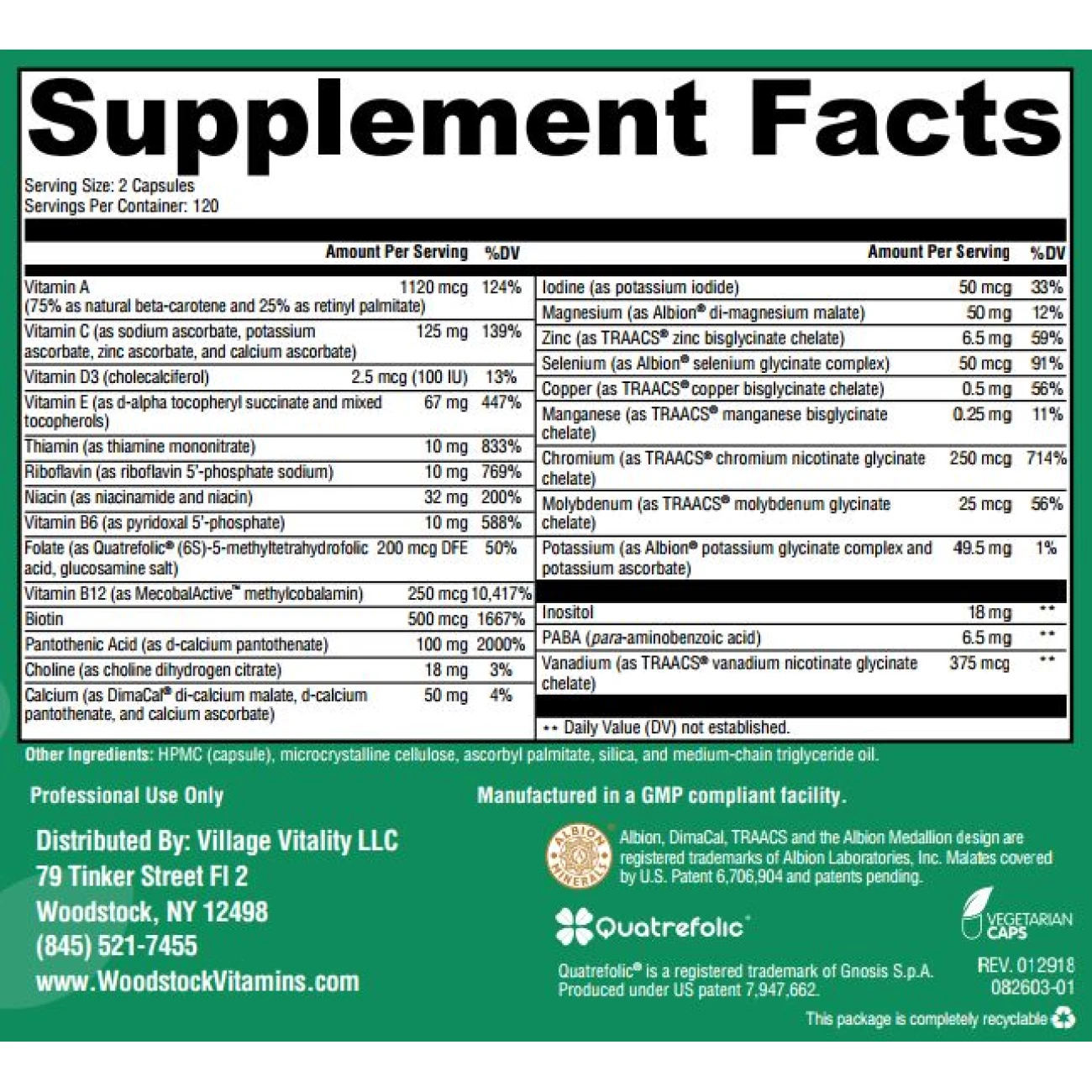 Coenzyme Multi No Iron - 240 Capsules