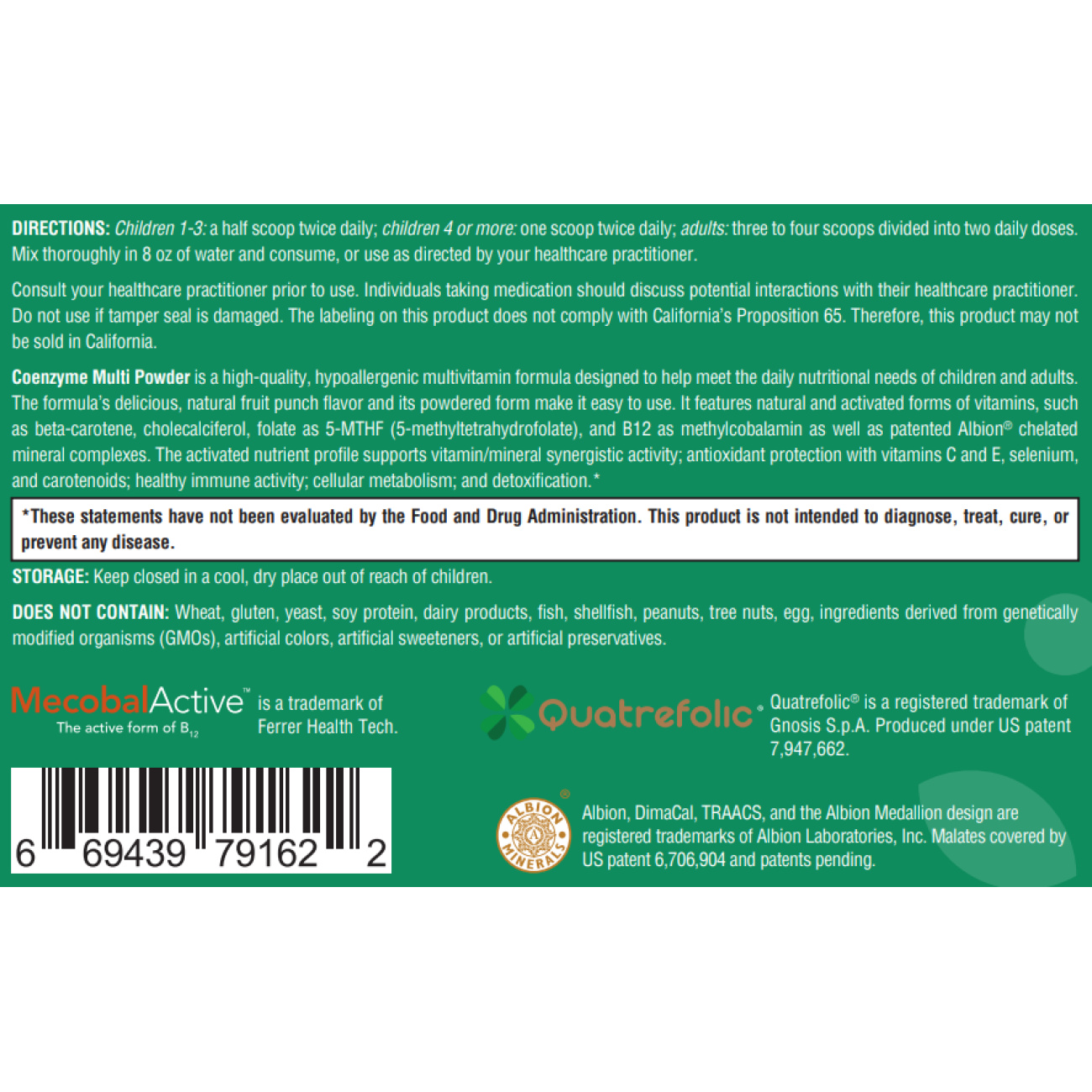 Coenzyme Multipowder - 12.9 oz