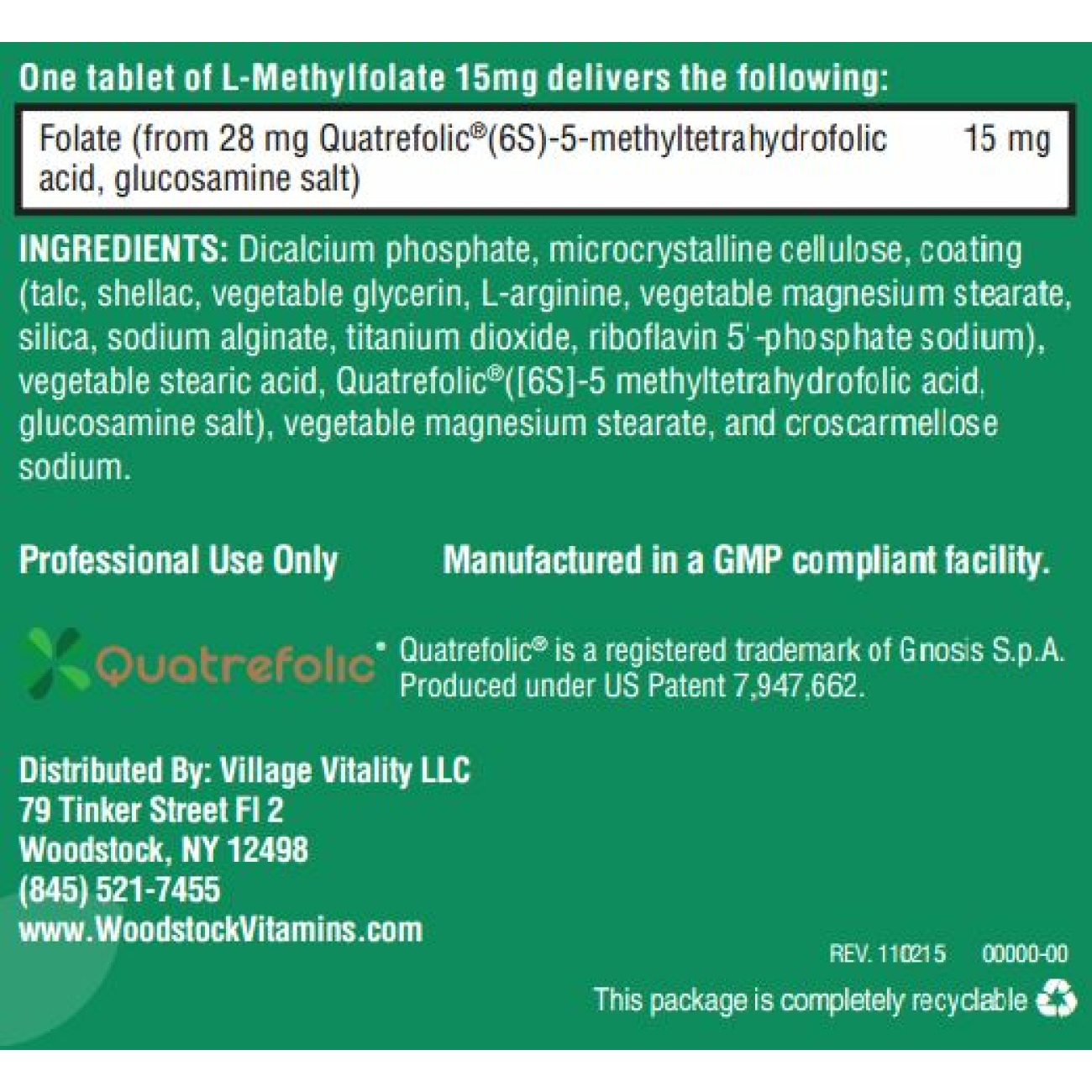 L-Methylfolate 15mg - 30 Tablets