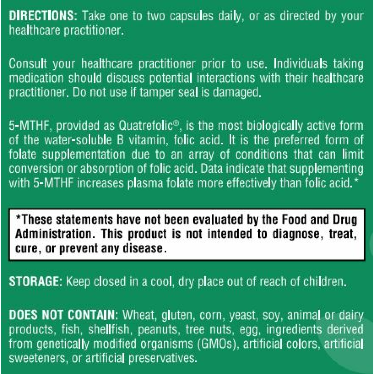 L-Methylfolate 1mg - 60 Capsules