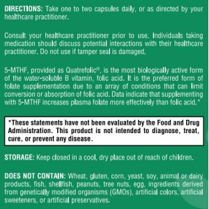 L-Methylfolate 1mg - 60 Capsules