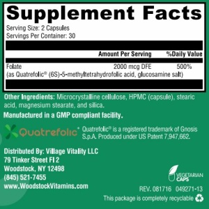 L-Methylfolate 1mg - 60 Capsules