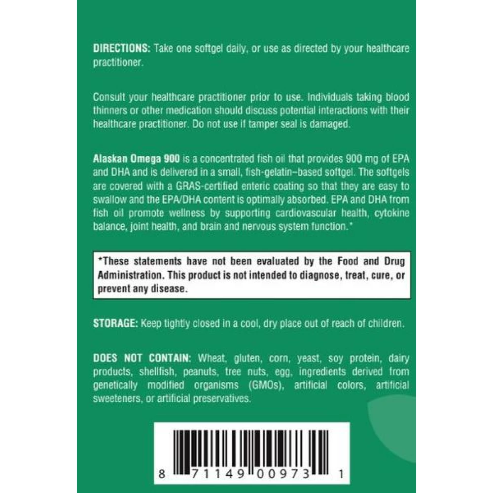 Alaskan Omega 900 - 90 Softgels