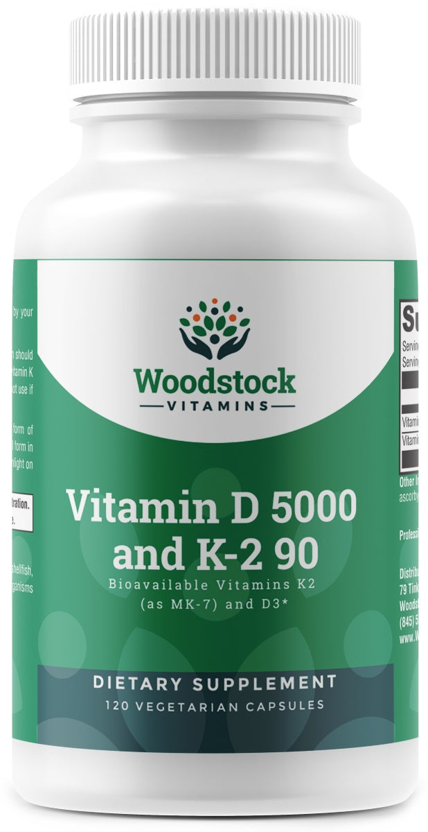 Vitamin D 5000 and K-2 90 - 120 Capsules