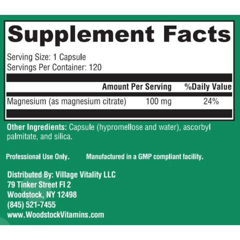 Magnesium Citrate - 120 Capsules
