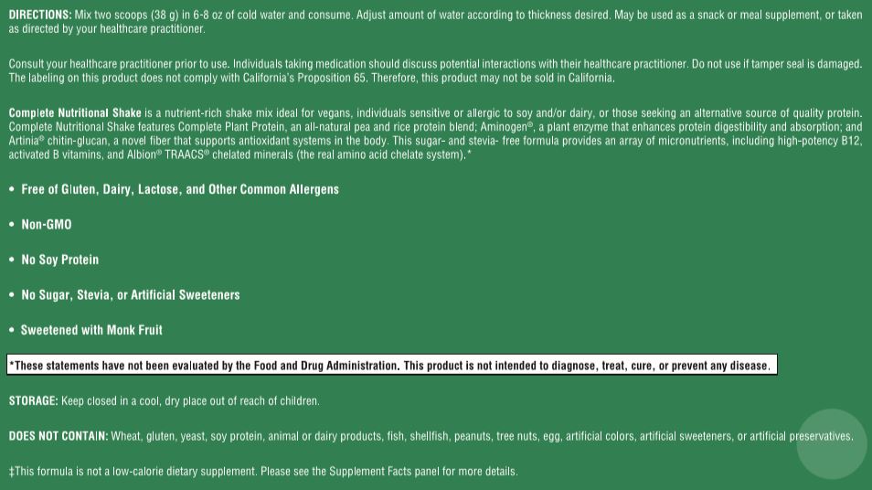 Complete Nutritional Shake - French Vanilla - 18.77 oz Powder