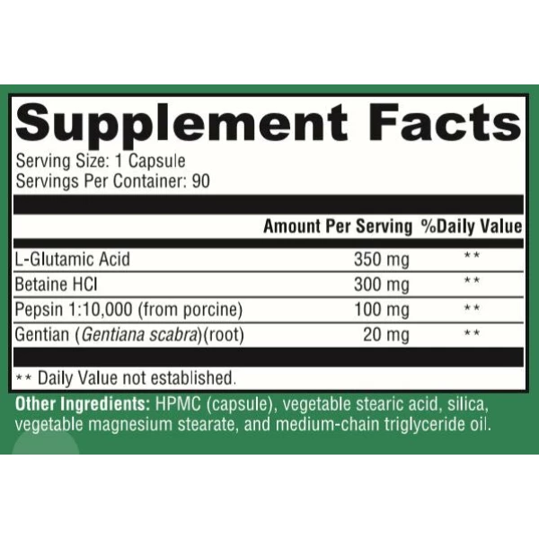Betaine and Pepsin Plus - 90 Capsules
