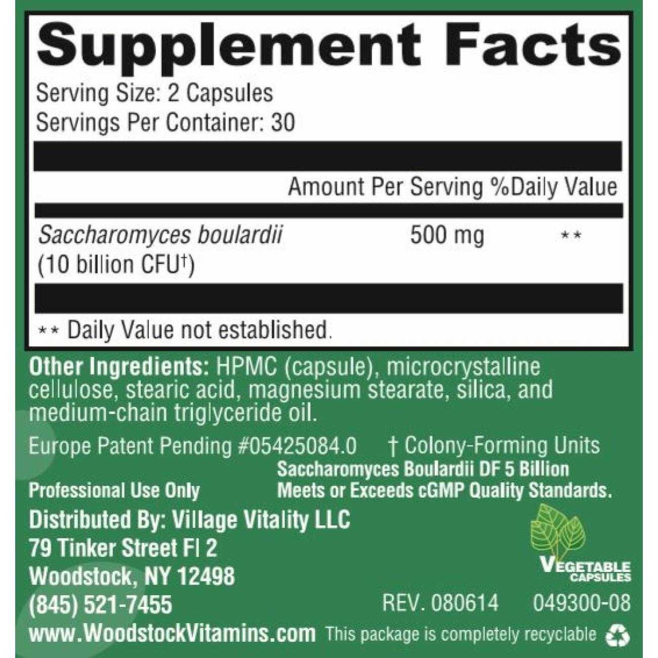 Saccharomyces Boulardii DF 5 Billion - 60 Capsules