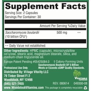 Saccharomyces Boulardii DF 5 Billion - 60 Capsules
