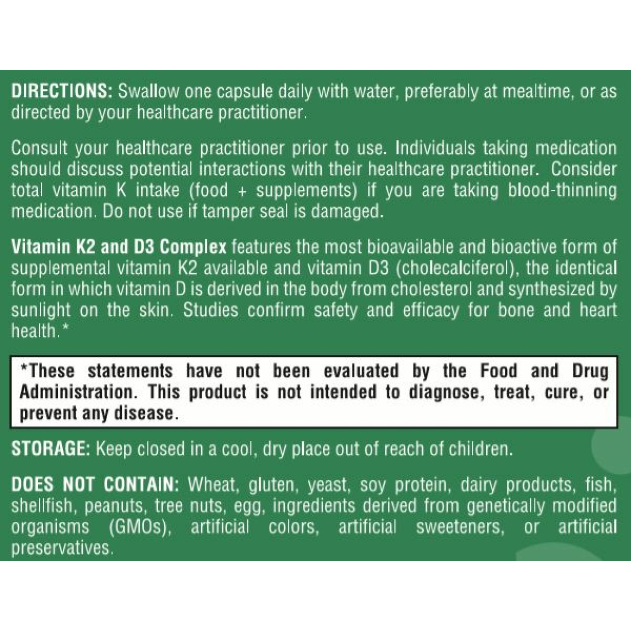 Vitamin K2 and D3 Complex - 60 Capsules