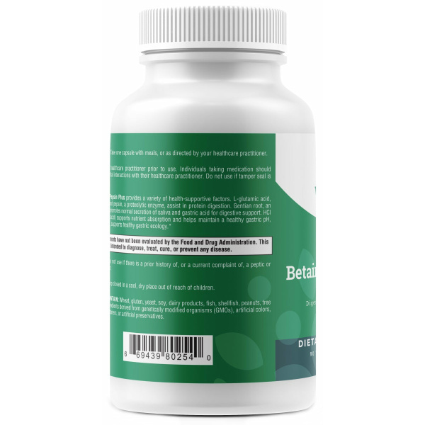 Betaine and Pepsin Plus - 90 Capsules