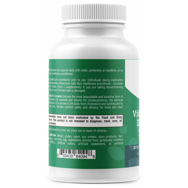 Vitamin K2 and D3 Complex - 60 Capsules