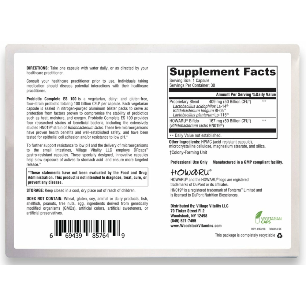 Probiotic Complete ES 100 - 30 Capsules