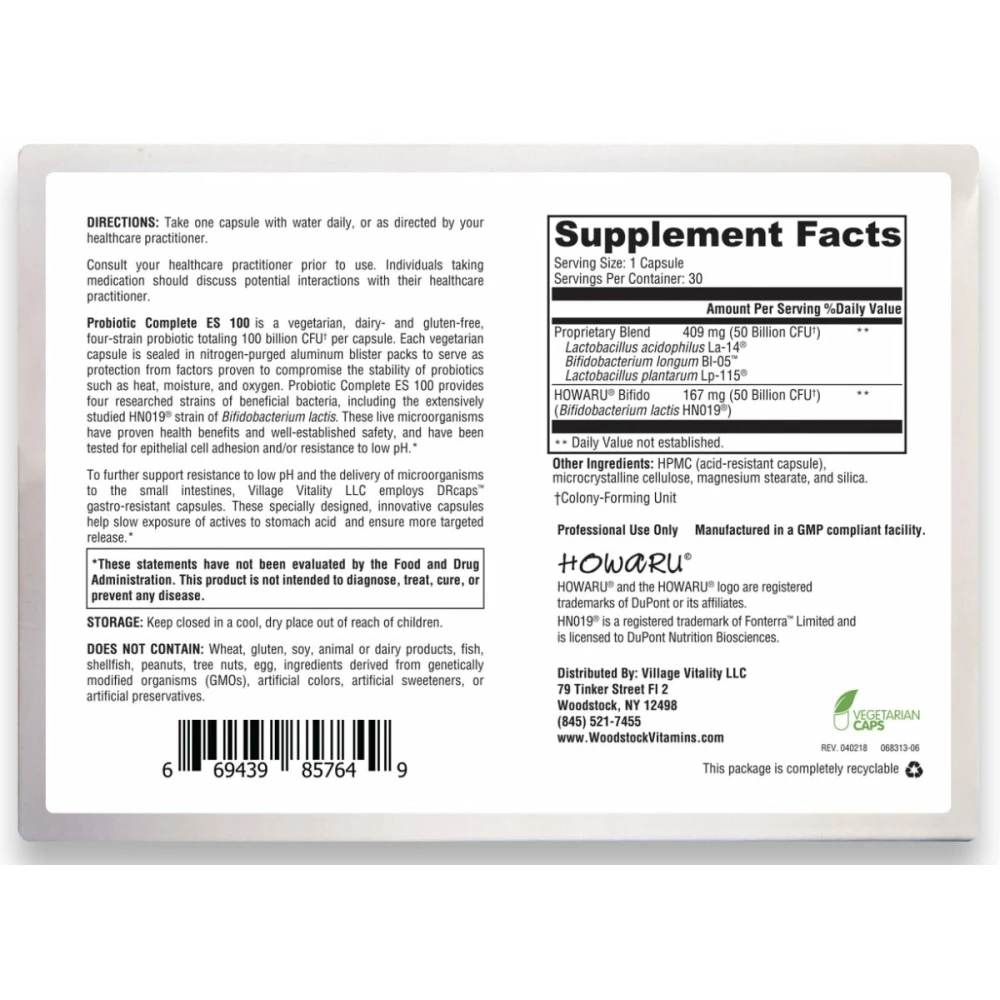 Probiotic Complete ES 100 - 30 Capsules