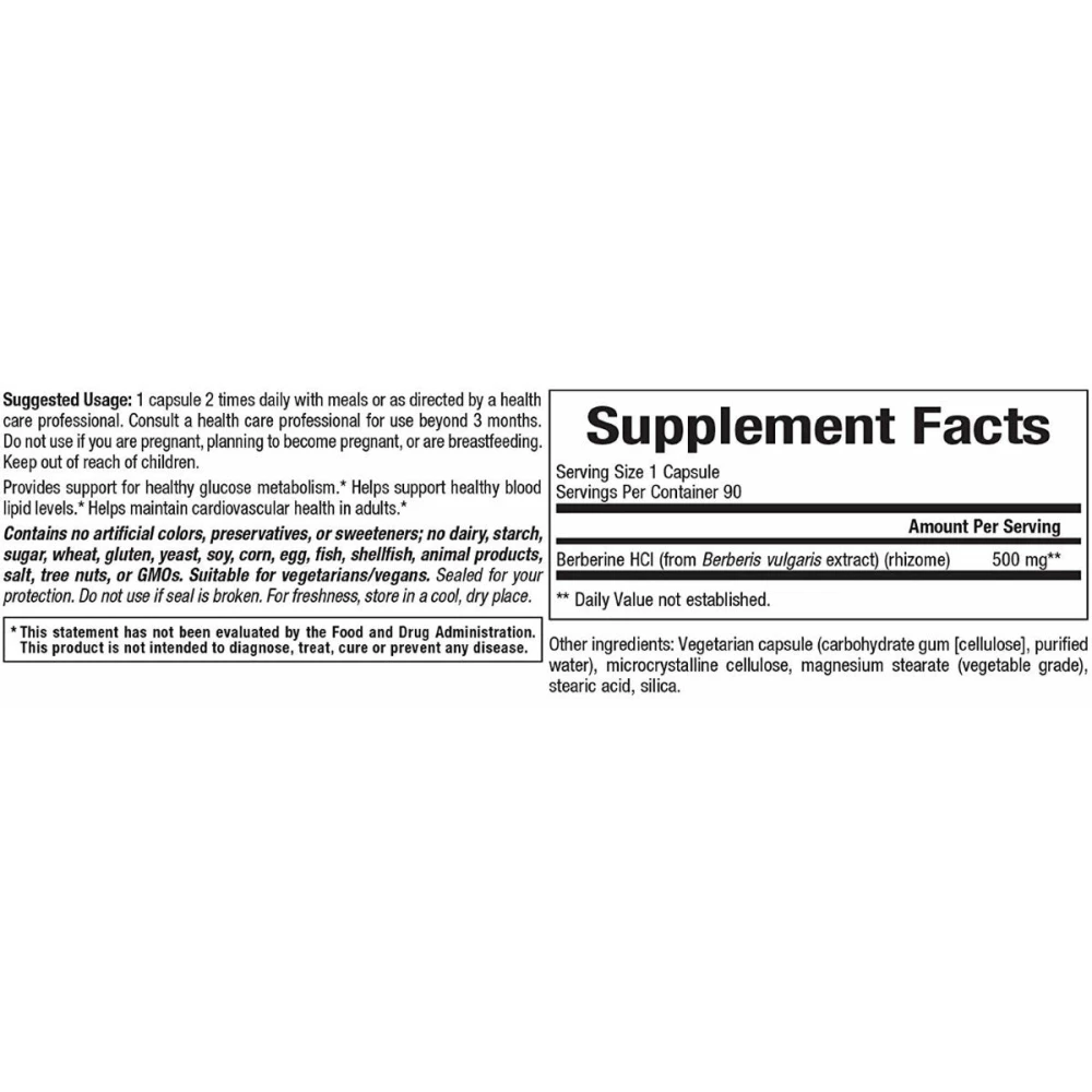 Bioclinic Berberine HCl 500mg - 90 Capsule