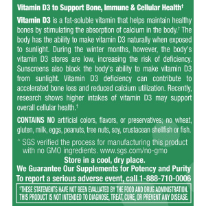 Vitamin D 1,000 I.U. - 250 Softgels