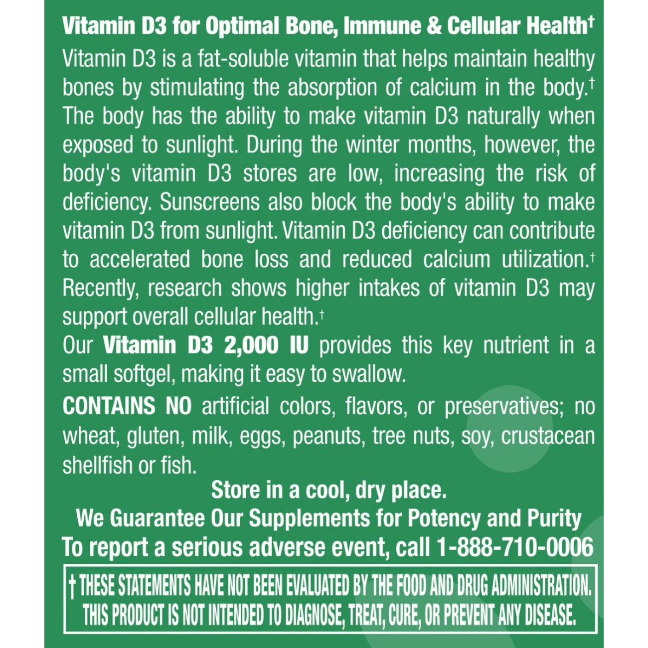 Vitamin D3 2,000 I.U. - 120 Softgels