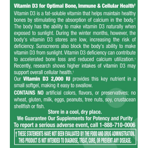 Vitamin D3 2,000 I.U. - 120 Softgels