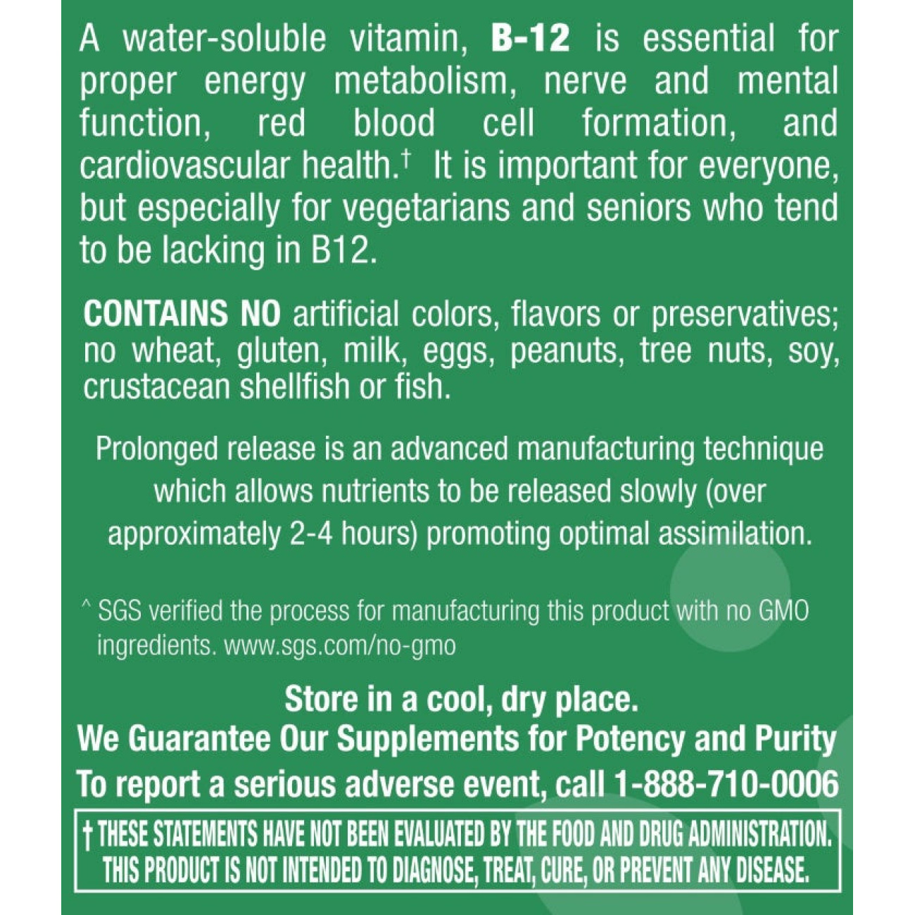 B-12 1,000 mcg PR - 100 Tablets