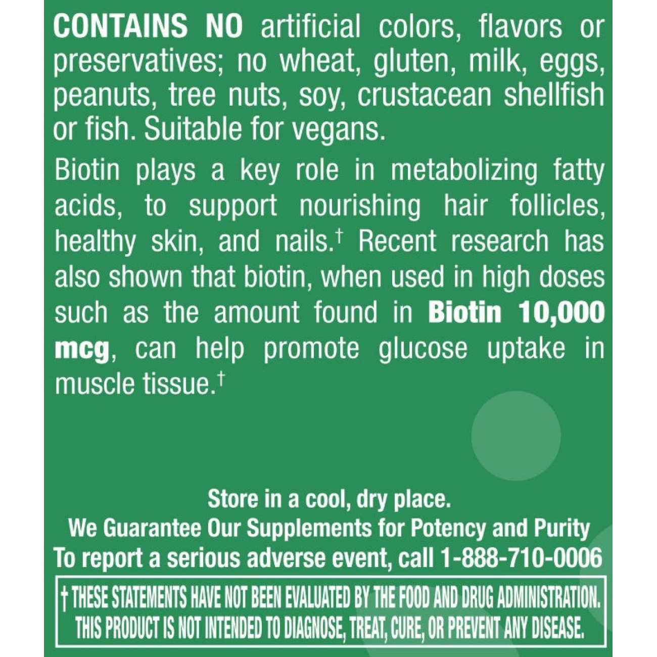Biotin 10,000 mcg - 60 Capsules