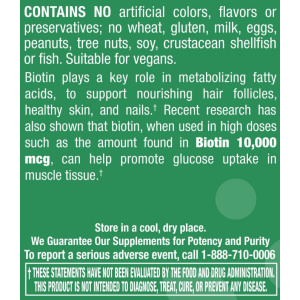 Biotin 10,000 mcg - 60 Capsules