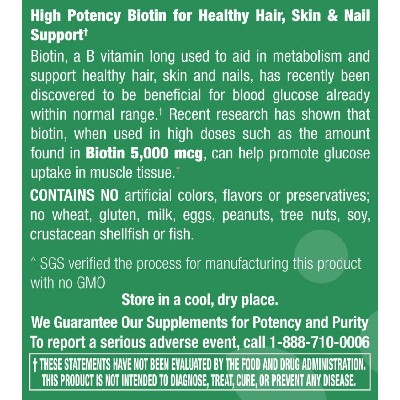 Biotin 5,000 mcg - 120 Capsules